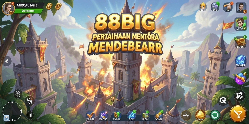 Tampilan menarik dari gameplay Tower Defense di 88BIG.