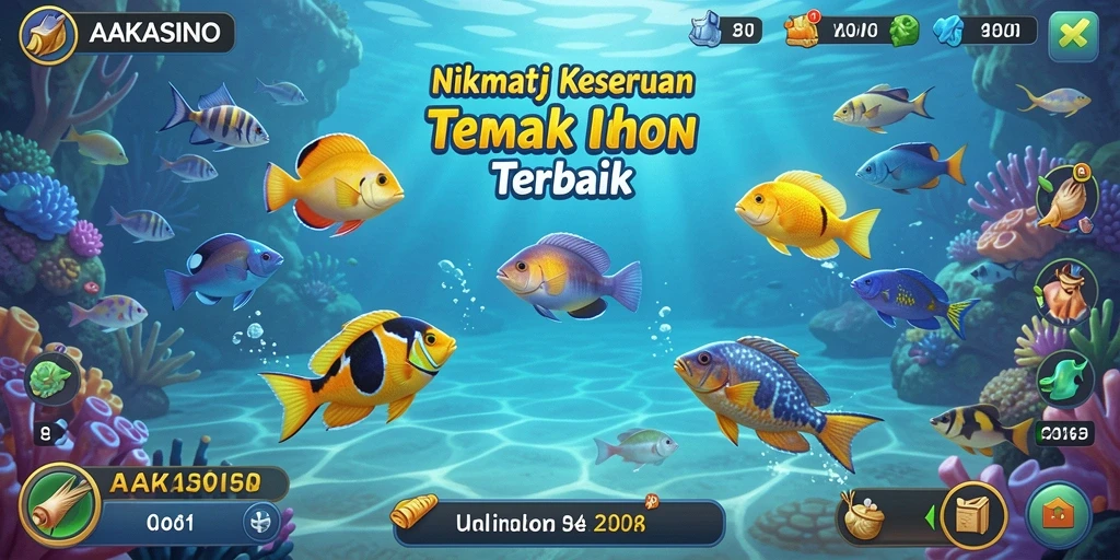 Tampilan gameplay AAKASINO dengan aksi menembak ikan yang seru.