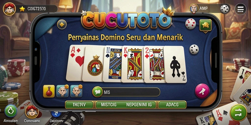 Tampilan grafis menarik dari gameplay Domino CUCUTOTO.