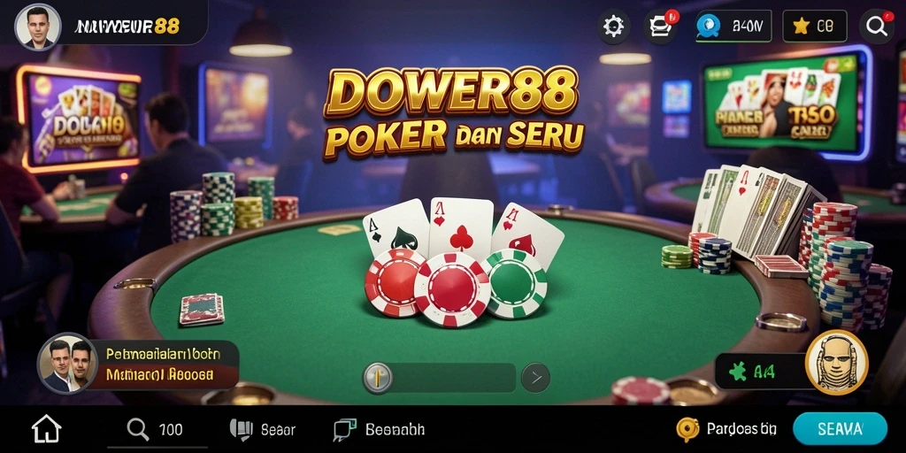 Tampilan gameplay DOWER88 dengan pemain berkompetisi dalam Poker.