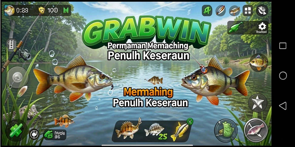 Gameplay seru memancing di GRABWIN dengan visual yang menawan.