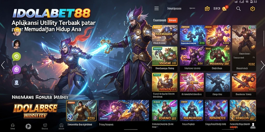 Screenshot utama IDOLABET88 menampilkan antarmuka yang ramah pengguna.