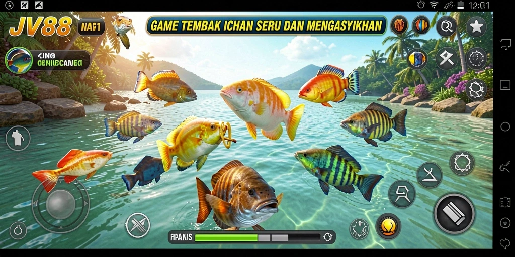 Tampilan game JV88 yang menarik dengan ikan beragam.