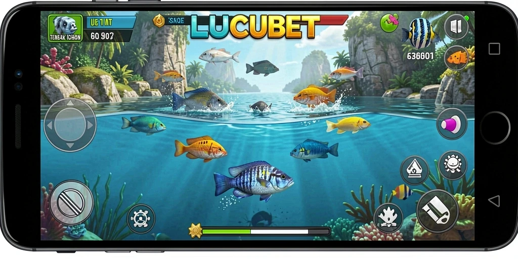 Screenshot gameplay Tembak Ikan LUCUBET yang menarik.