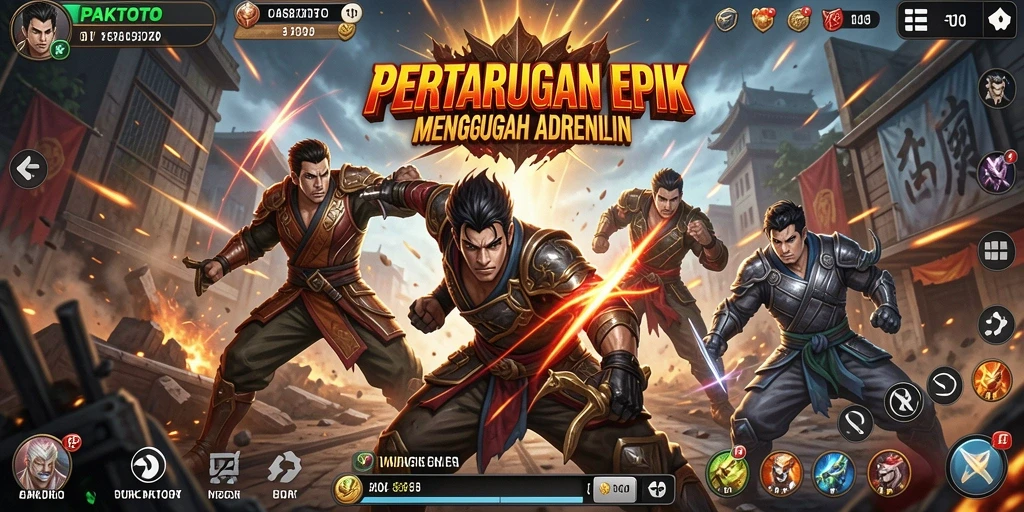 Tampilan aksi mendebarkan dalam gameplay Fighting PAKTOTO.