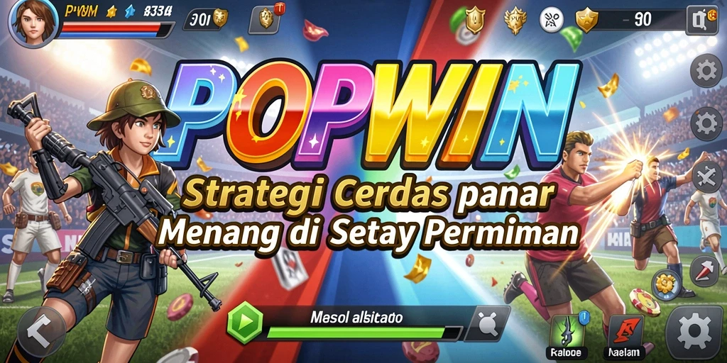 Tampilan gameplay utama POPWIN dengan elemen strategi yang mendebarkan.