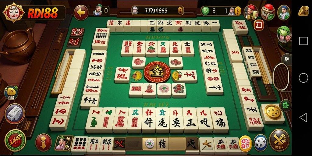 Tampilan gameplay seru di RDI88 dengan Mahjong yang menantang.