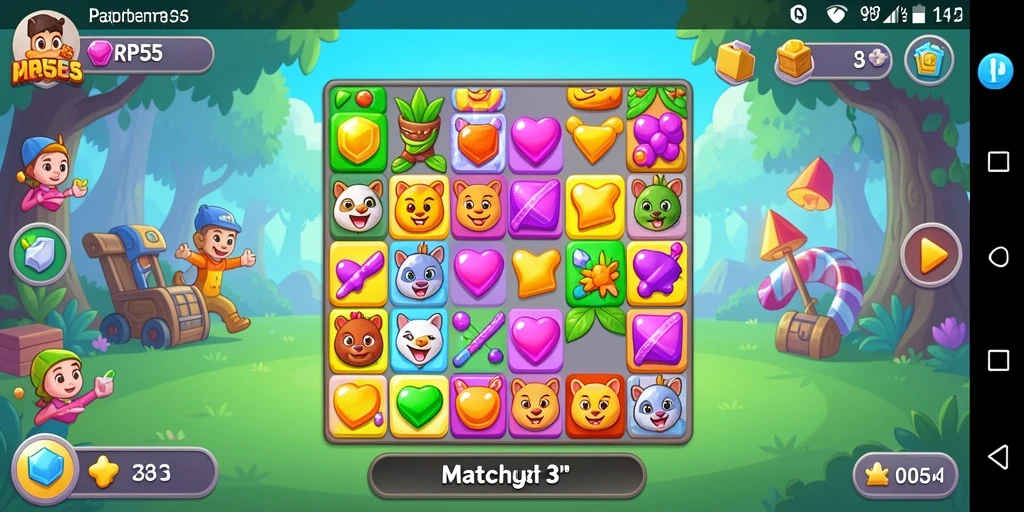 Tampilan gameplay RP55 yang menarik dan penuh warna.