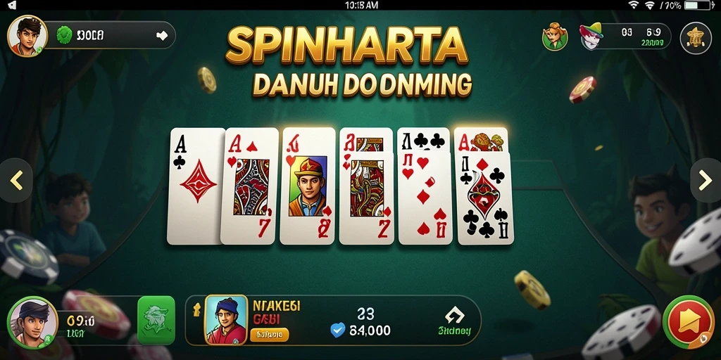 Tampilan gameplay SPINHARTA yang mendebarkan dan interaktif.