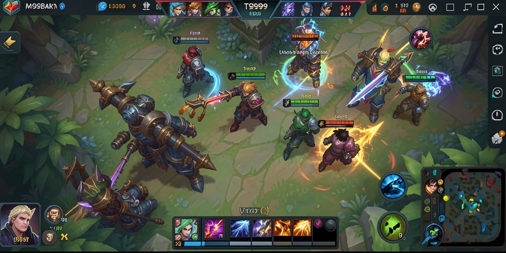 Tangkapan layar menunjukkan aksi seru dalam gameplay T9999.